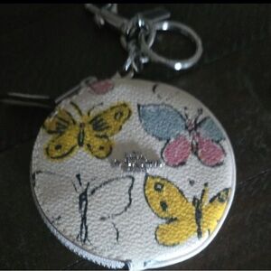 Coach White and Multicolor Butterfly Key & Card Holder